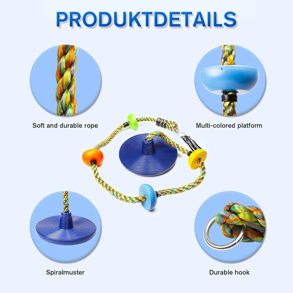 Klimtouw met Platform en Schijf - Speel en Klim voor Avontuurlijke Kinderen