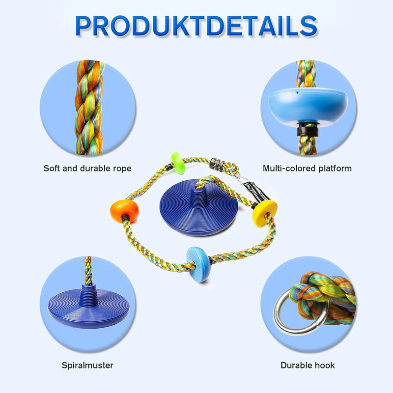 Klimtouw met Platform en Schijf - Speel en Klim voor Avontuurlijke Kinderen