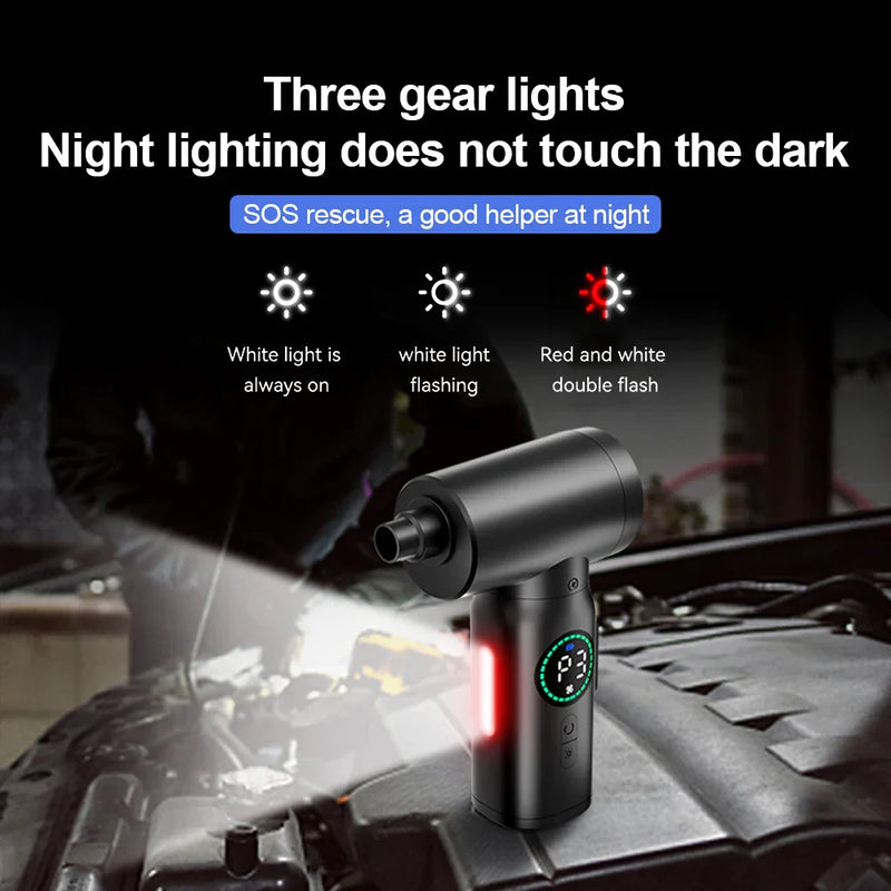 2-in-1 Draagbare Luchtstofzuiger en Blazer met LED-Licht (7500mAh) - AirMaster