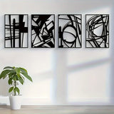 Abstracte Kunst Wanddecoratie – Vierdelige Moderne Set