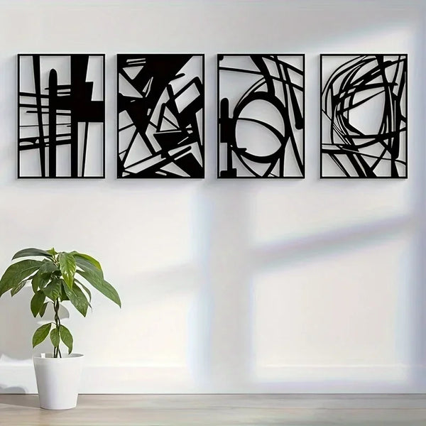 Abstracte Kunst Wanddecoratie – Vierdelige Moderne Set