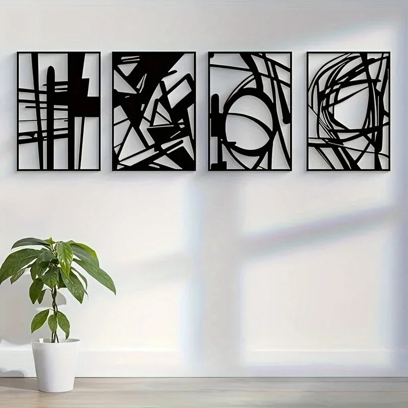 Abstracte Kunst Wanddecoratie – Vierdelige Moderne Set