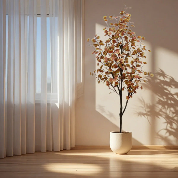 120/150cm Kunst Eucalyptus Herfstboom | Sfeervolle Sierboom Met Gekleurde Bladeren | Decoratie