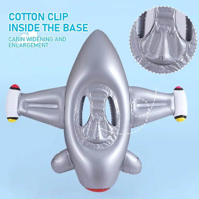 Opblaasbare Vliegtuig Zwemring voor Baby’s – Waterspeelgoed met Stuurwiel voor Zomerplezier