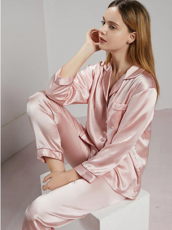 Celeste 100% Zijden Dames Pyjama | Zijdezacht, Ademend & Huidvriendelijk | Premium Luxe Nachtmode | Temperatuur- en Vochtregulerend | Elegant en Hypoallergeen voor Heerlijk Comfort