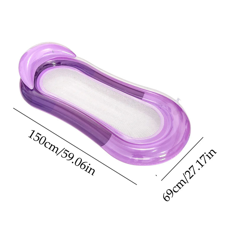 Luxe Opblaasbaar Waterligbed met Verhoogd Hoofdkussen - Perfect voor Zwembad en Strand