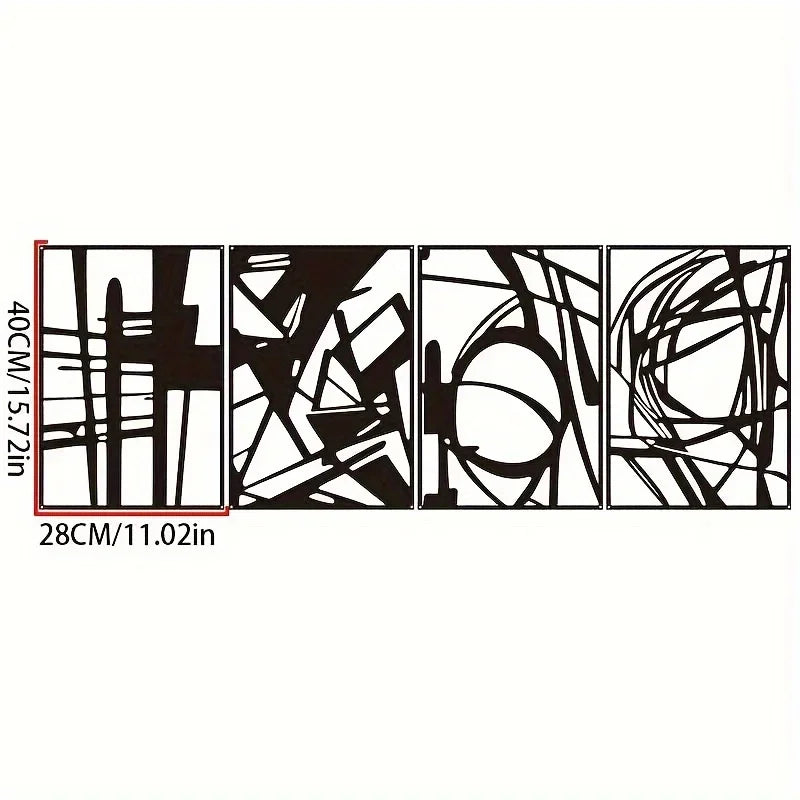 Abstracte Kunst Wanddecoratie – Vierdelige Moderne Set