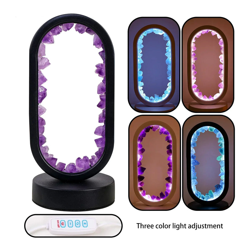 Elegante Amethist Crystal Lamp – Ambient LED Verlichting voor Ontspanning