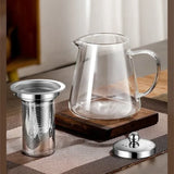 450ml-950ml Hittebestendige Glazen Theepot – RVS Theefilter, Bloemenketel voor Kung Fu Thee Accessoires, Puer- en Oolong-thee