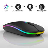 GameCore Draadloze Muis Oplaadbaar LED Backlight Dual Mode | Draadloze Muis | Bluetooth & 2.4GHz Ontvanger voor Laptop, PC & Gaming