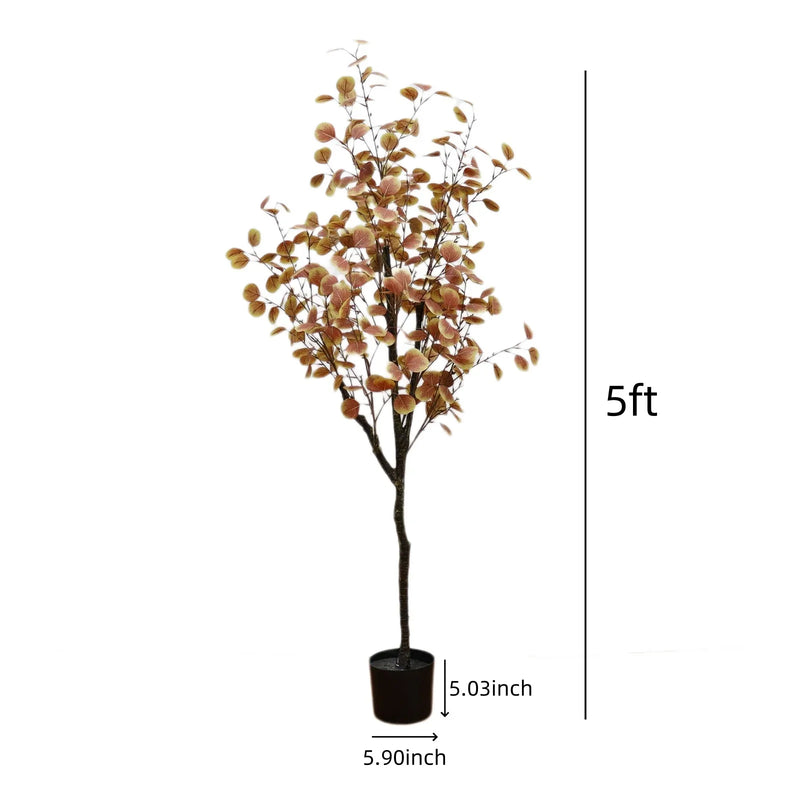 120/150cm Kunst Eucalyptus Herfstboom | Sfeervolle Sierboom Met Gekleurde Bladeren | Decoratie