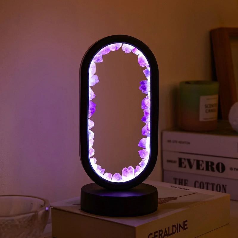 Elegante Amethist Crystal Lamp – Ambient LED Verlichting voor Ontspanning