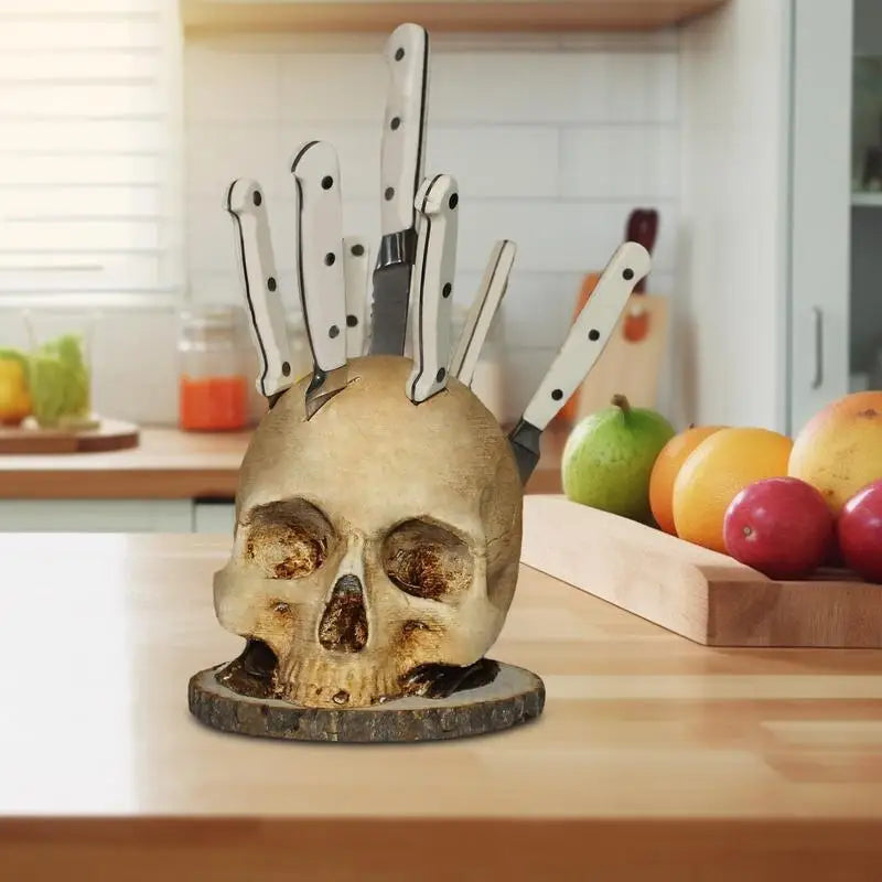 BladeSkull - Unieke Schedel Houder voor Keukenmessen