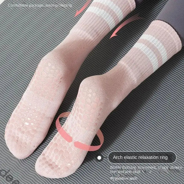Antislip Mid-Tube Sportsokken voor Fitness en Yoga - GripFit