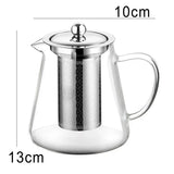 450ml-950ml Hittebestendige Glazen Theepot – RVS Theefilter, Bloemenketel voor Kung Fu Thee Accessoires, Puer- en Oolong-thee