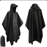3-in-1 Outdoor Militair Regenmantel - Met Capuchon waterdichte Regenponcho met Mouwen, Motorregenbescherming, ideaal voor Kamperen, Wandelen en Reizen