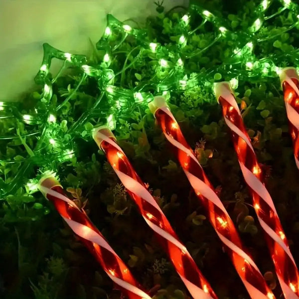 Set van 5 Zonne-Energie Kerstboomlichten - Vrolijke Buitenverlichting voor de Feestdagen