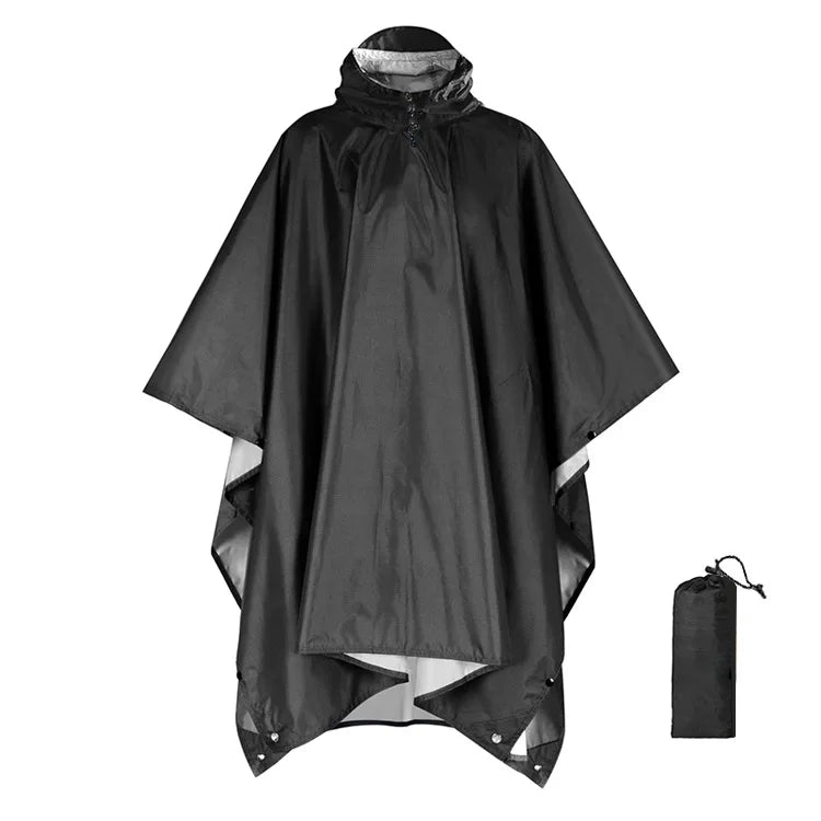 3-in-1 Outdoor Militair Regenmantel - Met Capuchon waterdichte Regenponcho met Mouwen, Motorregenbescherming, ideaal voor Kamperen, Wandelen en Reizen