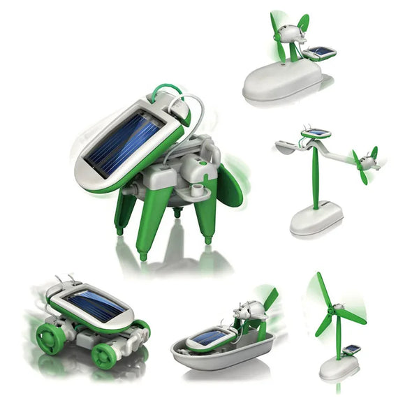 6-in-1 Zonne-energie Robot Kit – Bouw en Leer met Zeilboot, Windmolen, Auto en Meer