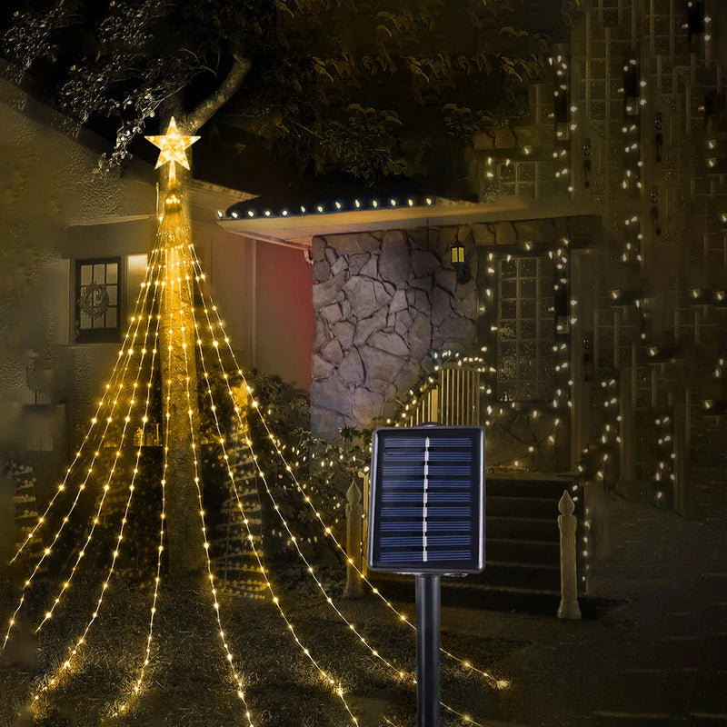 Zonne-energie Kerstboom Lichten - Stralende decoratie voor een magische kerstervaring