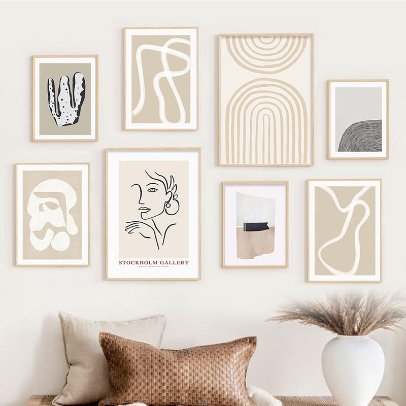 Boho Abstracte Regenboog - Bohémien Wanddecoratie op Canvas