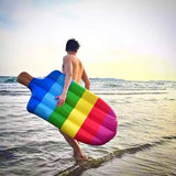Opblaasbare Zwembad Float in IJsje Vorm – Vrolijke Regenboog Lounge voor het Zwembad