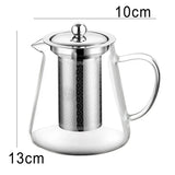 450ml-950ml Hittebestendige Glazen Theepot – RVS Theefilter, Bloemenketel voor Kung Fu Thee Accessoires, Puer- en Oolong-thee