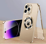 Case 360° Volledig Scherm Lens Metaal Magnetisch Magsafe Hoesjes Aluminium voor iPhone 15 14 13