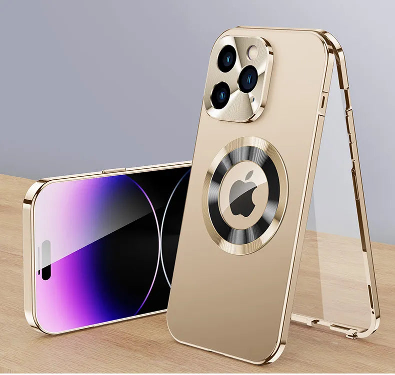 Case 360° Volledig Scherm Lens Metaal Magnetisch Magsafe Hoesjes Aluminium voor iPhone 15 14 13