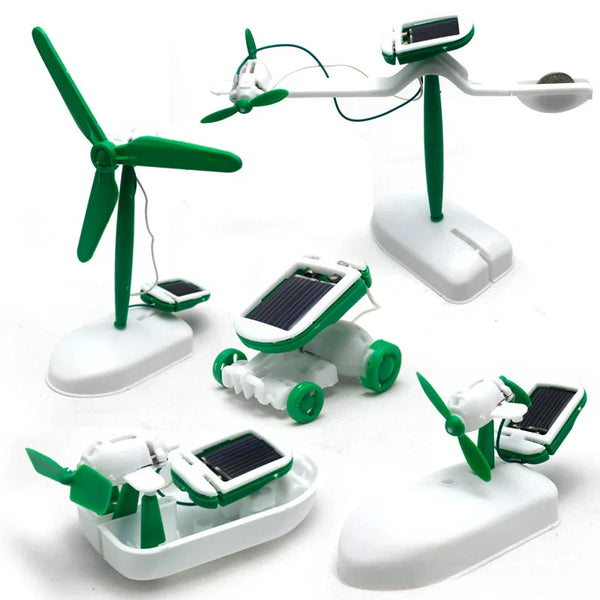 6-in-1 Zonne-energie Robot Kit – Bouw en Leer met Zeilboot, Windmolen, Auto en Meer
