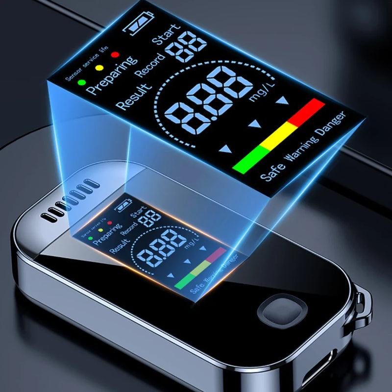Digitale Ademalcoholtester Sleutelhanger – Professionele Blaastest met LCD Scherm