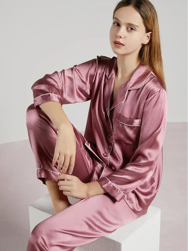 Celeste 100% Zijden Dames Pyjama | Zijdezacht, Ademend & Huidvriendelijk | Premium Luxe Nachtmode | Temperatuur- en Vochtregulerend | Elegant en Hypoallergeen voor Heerlijk Comfort