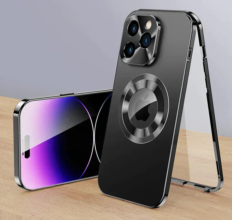 Case 360° Volledig Scherm Lens Metaal Magnetisch Magsafe Hoesjes Aluminium voor iPhone 15 14 13