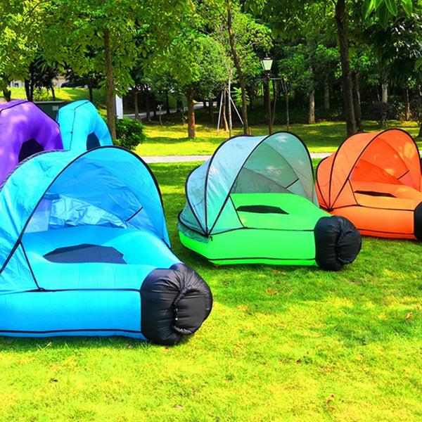 Opblaasbare Lounger Bank met Schaduw – Comfortabel en Waterdicht voor Strand en Zwembad