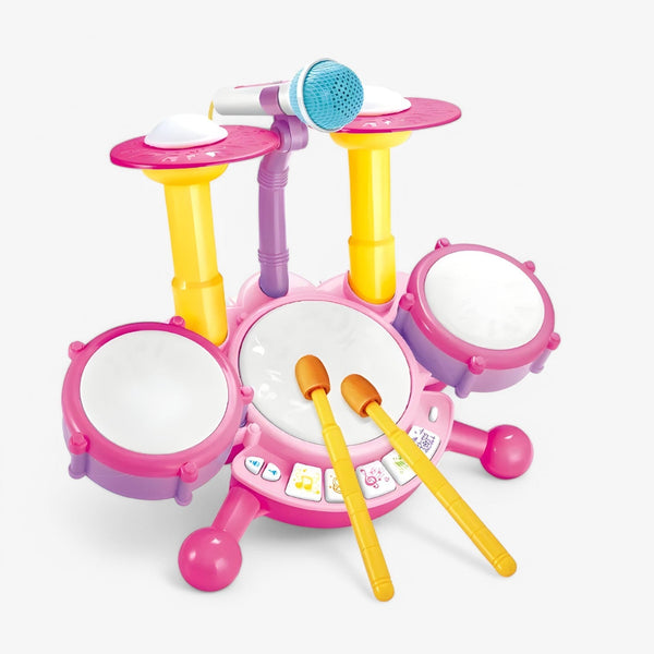Interactieve Leer-Drommelset met Microfoon voor Peuters – RitmePlezier Mini