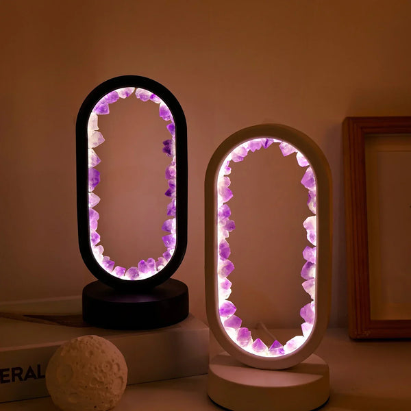 Elegante Amethist Crystal Lamp – Ambient LED Verlichting voor Ontspanning