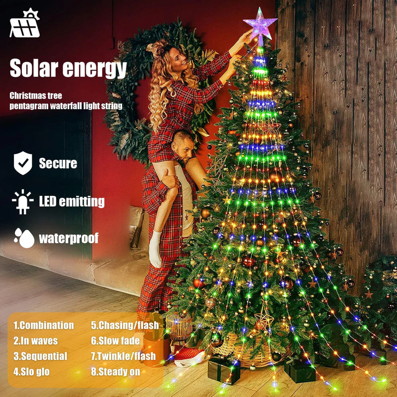 Zonne-energie Kerstboom Lichten - Stralende decoratie voor een magische kerstervaring