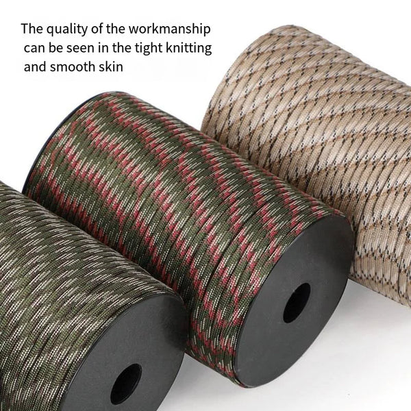 100m Norvo Survival Paracord – 9-Kern Militaire 550 Paracord Touw voor Outdoor & Handwerk