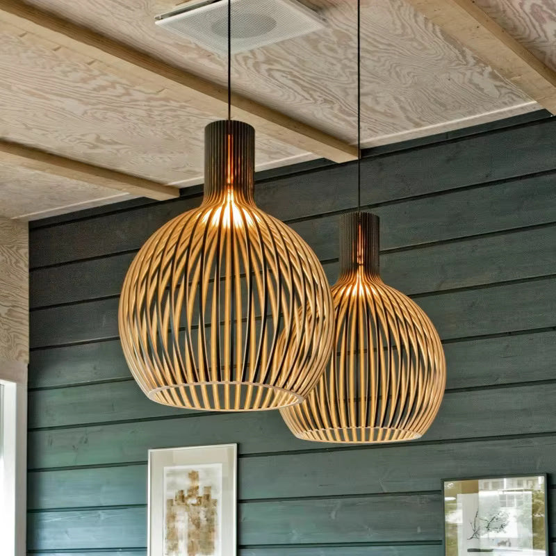 Natura Orb Hanglamp – Organisch Houten Design voor Gezellige Interieurs