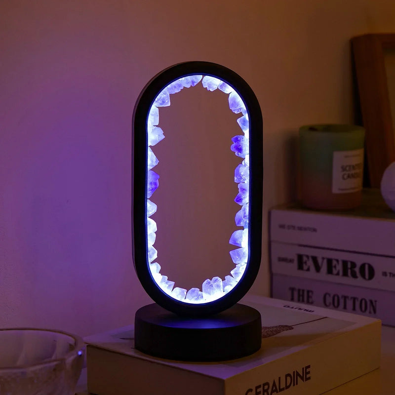 Elegante Amethist Crystal Lamp – Ambient LED Verlichting voor Ontspanning