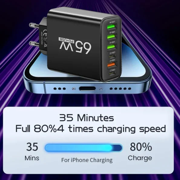 ChargePro Multi USB Oplader – Snel en Veilig voor Thuis en Onderweg