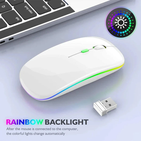 GameCore Draadloze Muis Oplaadbaar LED Backlight Dual Mode | Draadloze Muis | Bluetooth & 2.4GHz Ontvanger voor Laptop, PC & Gaming