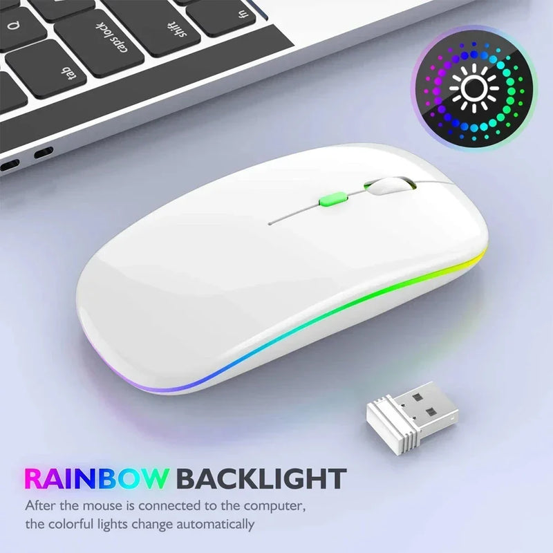 GameCore Draadloze Muis Oplaadbaar LED Backlight Dual Mode | Draadloze Muis | Bluetooth & 2.4GHz Ontvanger voor Laptop, PC & Gaming