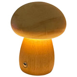 Dimbare LED-paddenstoelnachtlamp van hout met USB-oplading