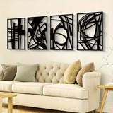 Abstracte Kunst Wanddecoratie – Vierdelige Moderne Set
