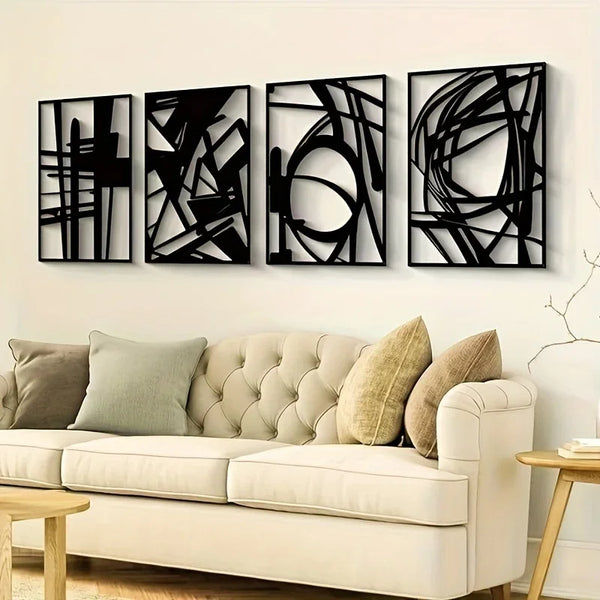 Abstracte Kunst Wanddecoratie – Vierdelige Moderne Set