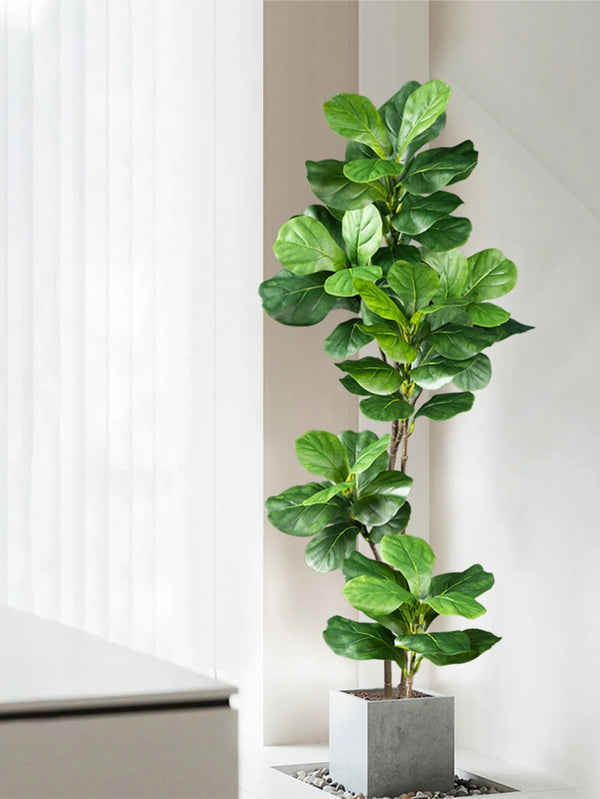 70–135cm Kunst Ficusboom | Rubberplant Met Fiddle Leaves | Nepplant Voor Binnen & Buiten