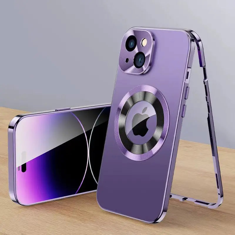 Case 360° Volledig Scherm Lens Metaal Magnetisch Magsafe Hoesjes Aluminium voor iPhone 15 14 13
