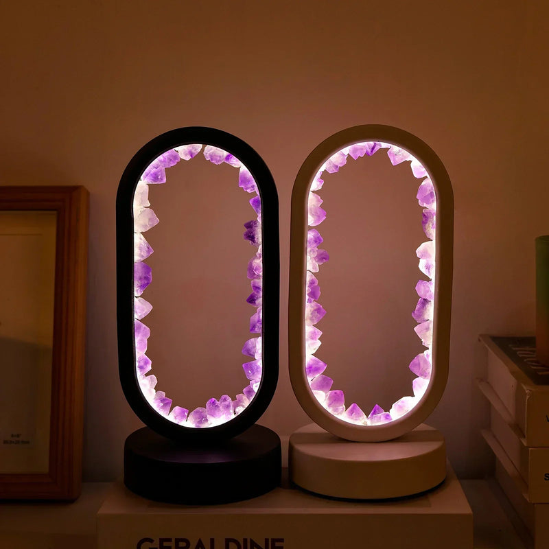 Elegante Amethist Crystal Lamp – Ambient LED Verlichting voor Ontspanning