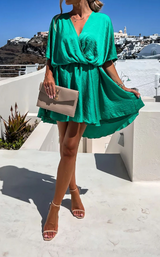 GITA | Chique Mini Jurk Voor Dames Met V-Hals - Zomers, Elegant & Luxe